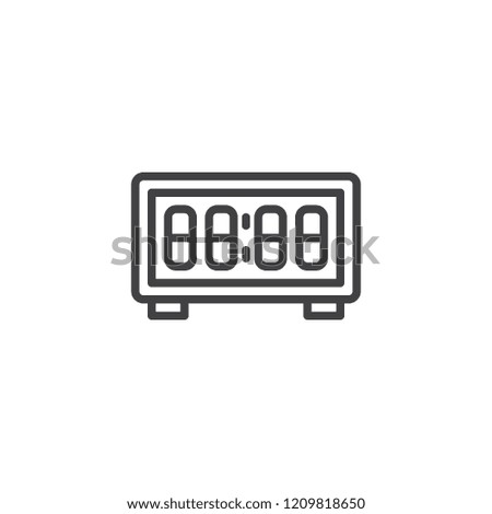 Digital clock outline icon. linear style sign for mobile concept and web design. Alarm electronic clock simple line vector icon. Symbol, logo illustration. Pixel perfect vector graphics