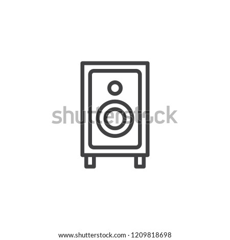 Sound speaker outline icon. linear style sign for mobile concept and web design. Audio speaker system simple line vector icon. Symbol, logo illustration. Pixel perfect vector graphics