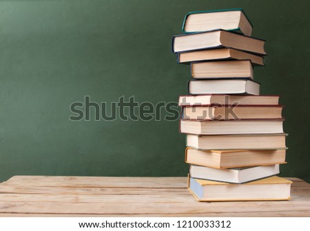 many book pile, books collection in book pile, shop concept, happy teacher's day concept
