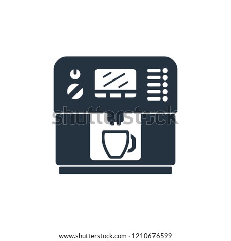 Coffee machine isolated icon on white background, 400 coffee set, logo and sign