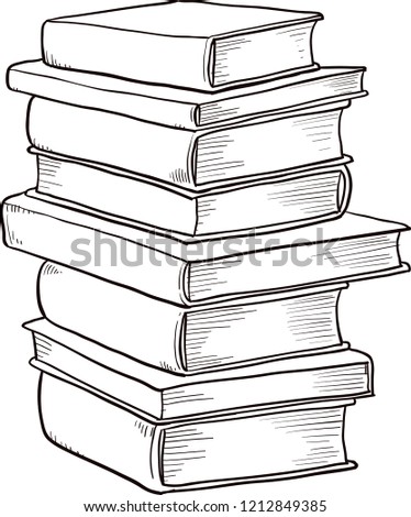 Books freehand drawing vector illustration