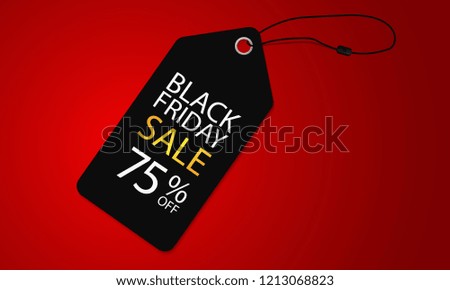 Black friday super sale on simple and luxury tag template vector illustration banner