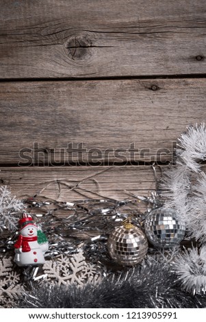 Christmas background on the fear of wooden boards