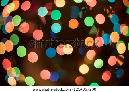 colorful lights on the Christmas tree