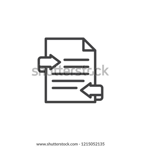 Exchange documents file outline icon. linear style sign for mobile concept and web design. Files transfer simple line vector icon. Symbol, logo illustration. Pixel perfect vector graphics
