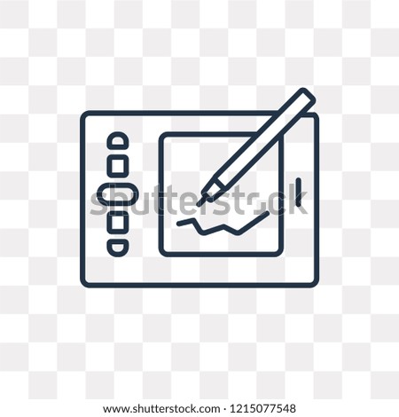 Graphic tablet vector outline icon isolated on transparent background, high quality linear Graphic tablet transparency concept can be used web and mobile