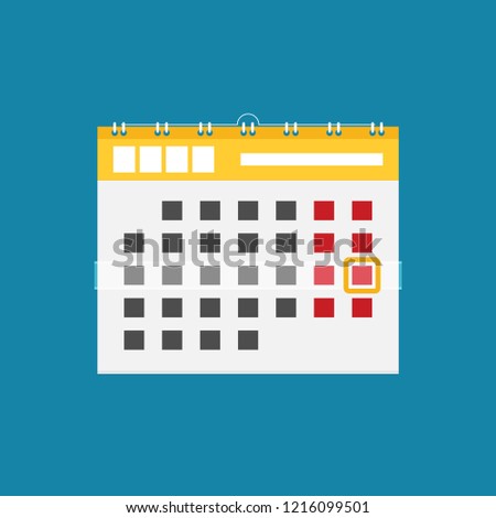 Calendar flat icon. Vector illustration