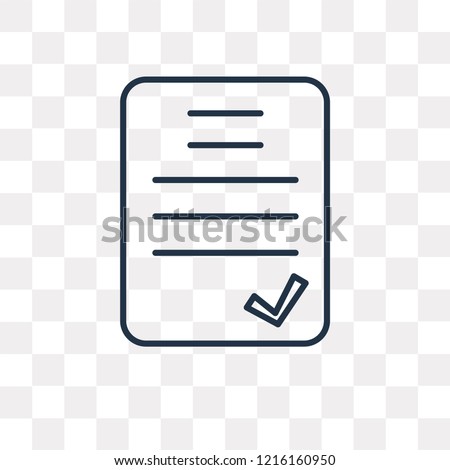 Verification vector outline icon isolated on transparent background, high quality linear Verification transparency concept can be used web and mobile