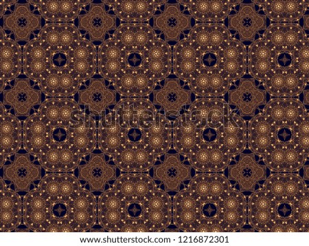 Mandala universal constructor . Golden seamless pattern, luxury design background and decor. golden and blue background