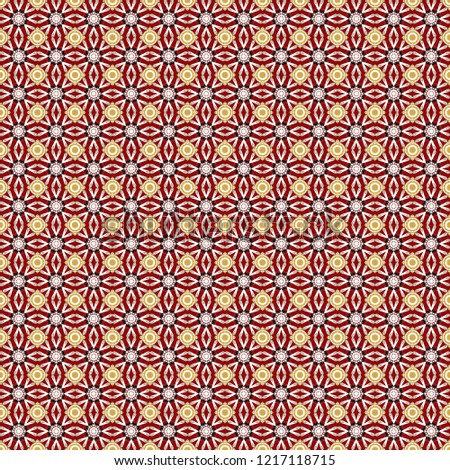 Geometric stylized multicolored seamless pattern. Vector modern geometrical abstract background in brown, red and white colors. Texture, new background.