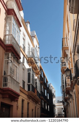 historic city of Cadiz, buildings and narrow streets