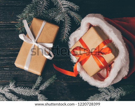 Gifts for the new year from Santa hat