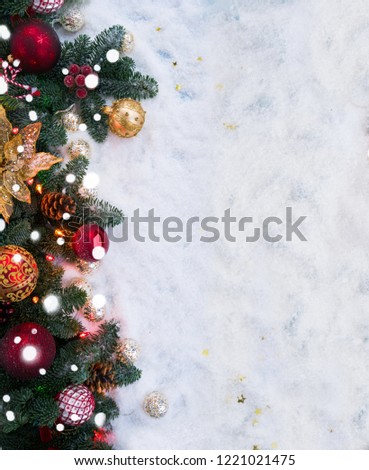 Christmas scene with snow