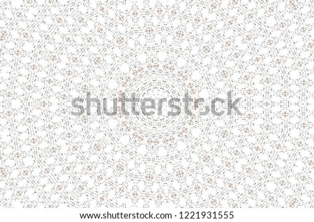 Brown kaleidoscopic effect with repetitive pattern. Art grunge mandala background
