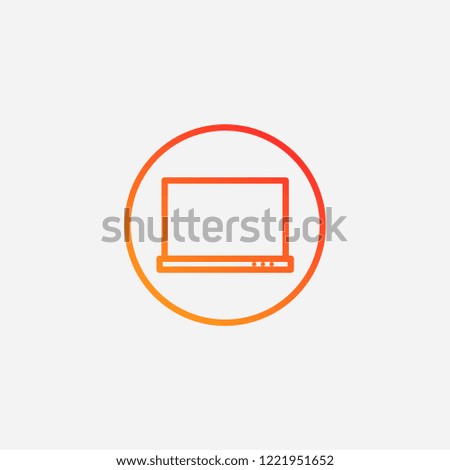 Outline laptop icon,gradient illustration,vector web sign symbol