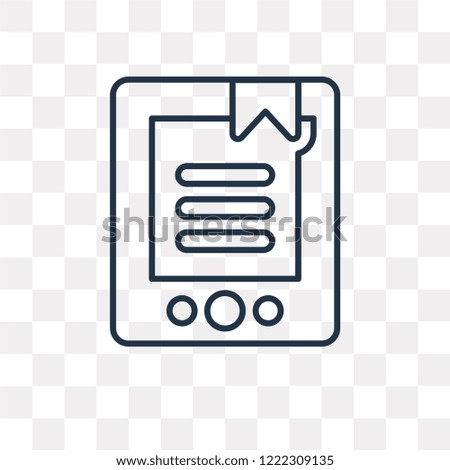 Digital book vector outline icon isolated on transparent background, high quality linear Digital book transparency concept can be used web and mobile
