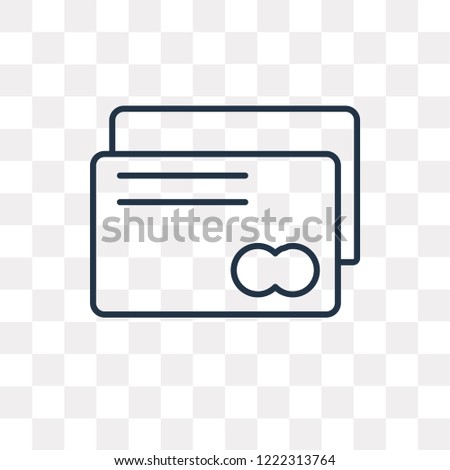 Cit card vector outline icon isolated on transparent background, high quality linear Cit card transparency concept can be used web and mobile