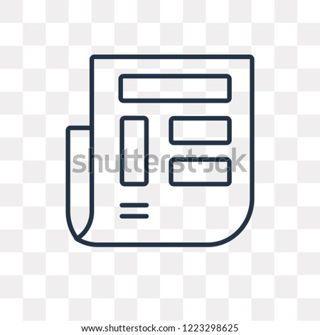 Newspaper vector outline icon isolated on transparent background, high quality linear Newspaper transparency concept can be used web and mobile