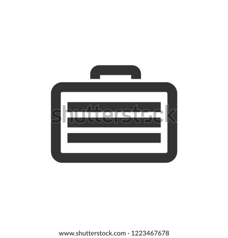 Business suitcase icon in thick outline style. Black and white monochrome vector illustration.