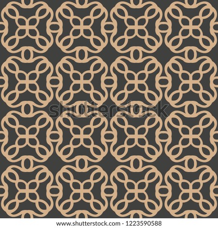 Vector damask seamless retro pattern background round curve cross frame chain kaleidoscope. Elegant luxury brown tone design for wallpapers, backdrops and page fill.