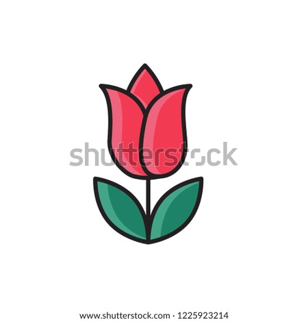 tulip icon vector. flower icon filled outline style