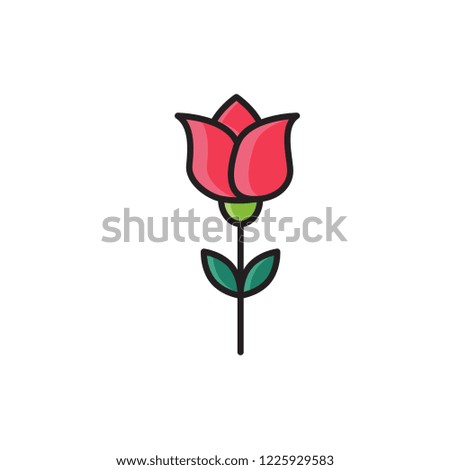 freesia icon vector. flower icon filled outline style
