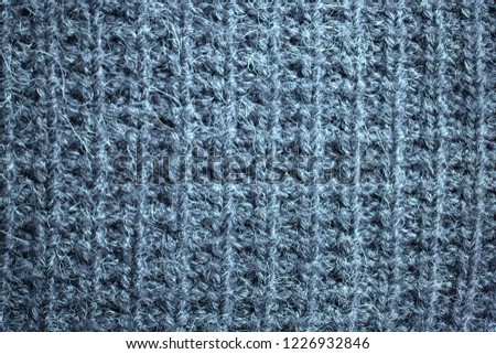 Grey blue knitted texture  background