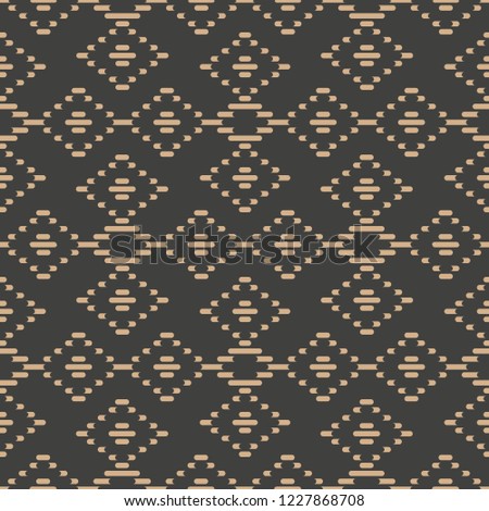Vector damask seamless retro pattern background check geometry cross stitch frame line. Elegant luxury brown tone design for wallpapers, backdrops and page fill.