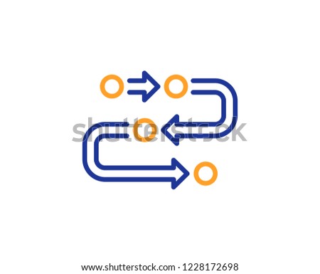 Methodology line icon. Development process sign. Strategy symbol. Colorful outline concept. Blue and orange thin line color icon. Methodology Vector