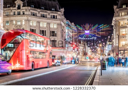Christmas decorations on Oxford street in London