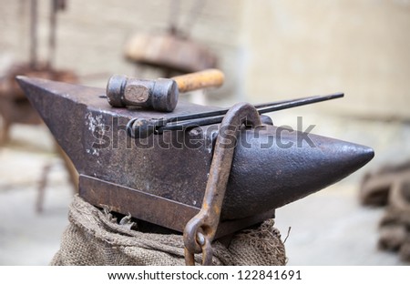 blacksmith's tool to work the metal