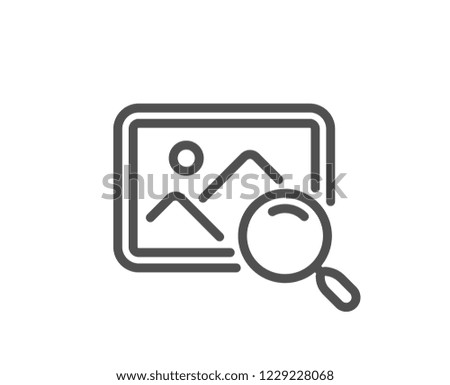 Search photo line icon. Find image or picture sign. Quality design flat app element. Editable stroke Search photo icon. Vector