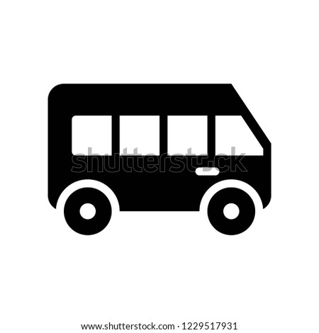 bus car icon set solid or silhouette design.
