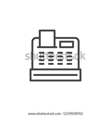 Cash register outline icon. linear style sign for mobile concept and web design. Cashier Machine simple line vector icon. Symbol, logo illustration. Pixel perfect vector graphics