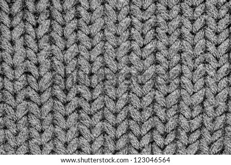 Monochrome knitting wool texture background.