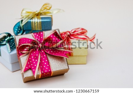 red gift box and copy space background for special day