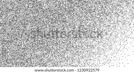 Round silver glitter luxury sparkling confetti. Scattered small gold particles on white background. Captivating festive overlay template. Elegant vector illustration.