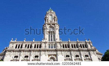 View of the City Hall in Porto, Portugal