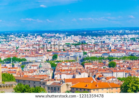 Aerial view of Lyon, France
