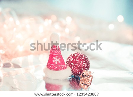 Christmas hat decoration on white background