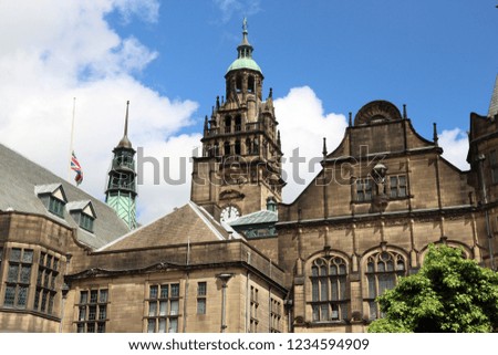 Sheffield city, England. Town Hall - local government building.