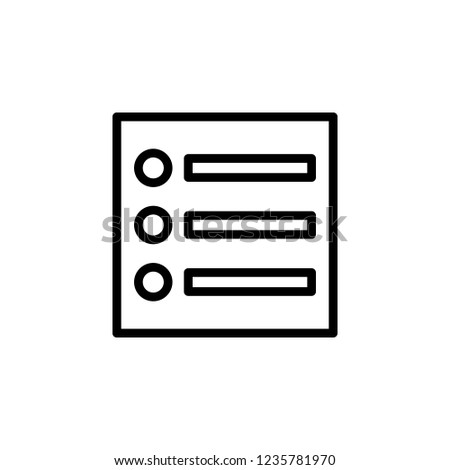 Menu sign icon. Outline icon on white background. Menu sign Silhouette. Web site, page and mobile app design vector element.