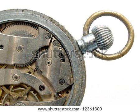 Pocket watch  open showing clockworks