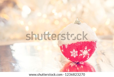 Winter holidays red ball decoration