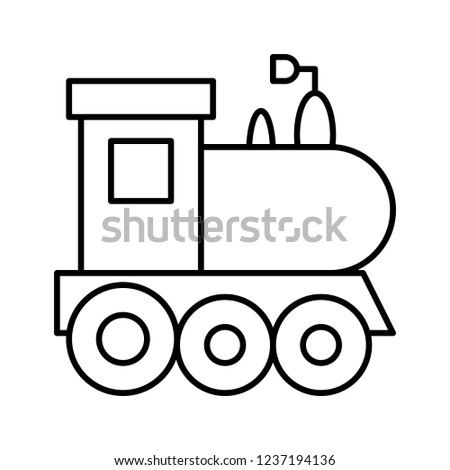 transportation railway train journey Christmas editable outline icon.