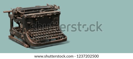 Vintage typewriter header with old paper