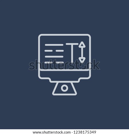 Edit text icon. Trendy flat vector line Edit text icon on dark blue background from web hosting collection. 