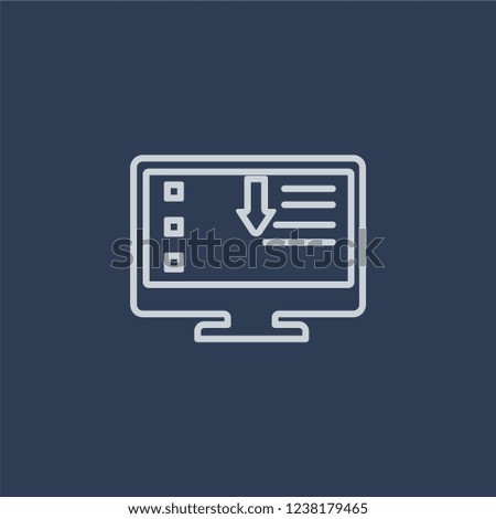 Attributes icon. Trendy flat vector line Attributes icon on dark blue background from Technology collection. 