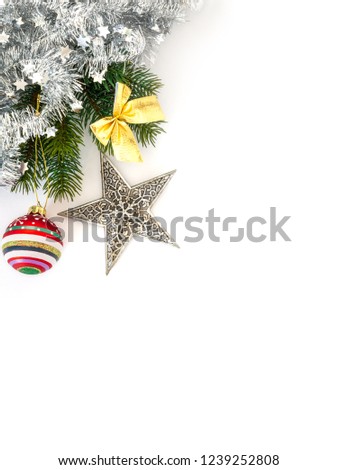 A Christmas decoration on white background