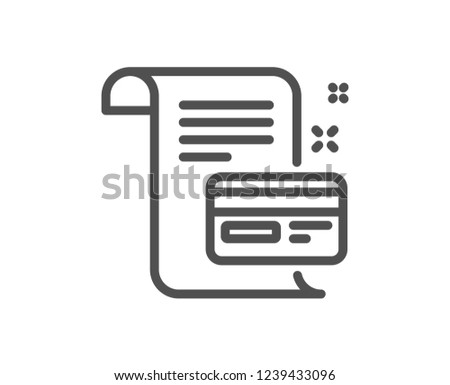Payment credit card line icon. Money by mail sign. Agreement conditions symbol. Quality flat web app element. Line design Payment card icon. 